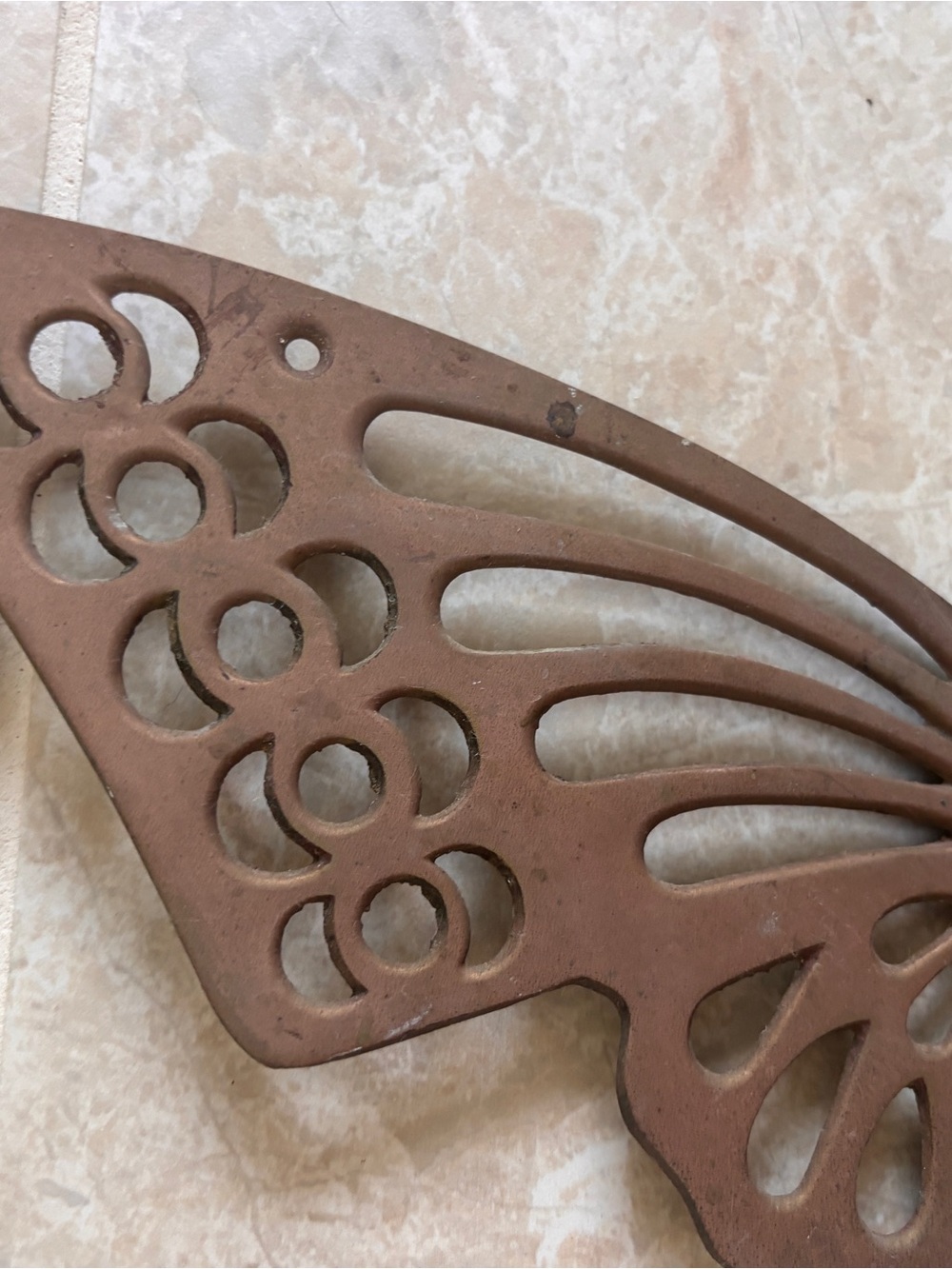 Vintage Large Brass Butterfly Decorative Wall Hook Old World Patina Metal - Picture 3 of 9